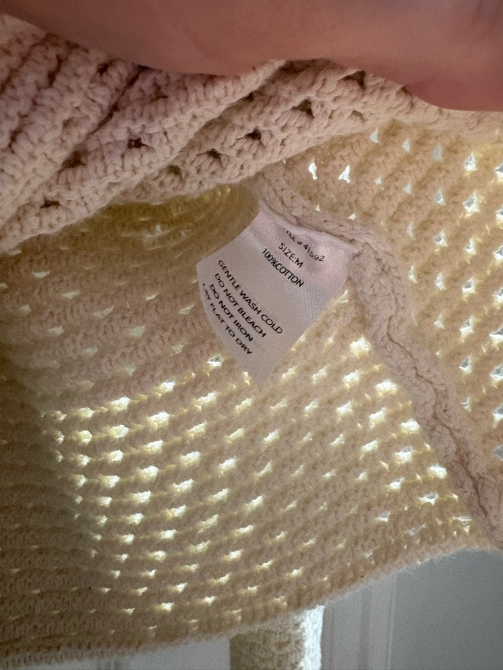 Neuflora Open-Knit Crewneck Sweater in Cream - Picture 4 of 6